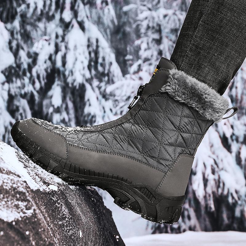39-47 Herren Plüsch High-Top Outdoor Schuhe Übergröße Wanderschuhe Plüsch Warm Russische Winterstiefel Winterstiefel für Herren