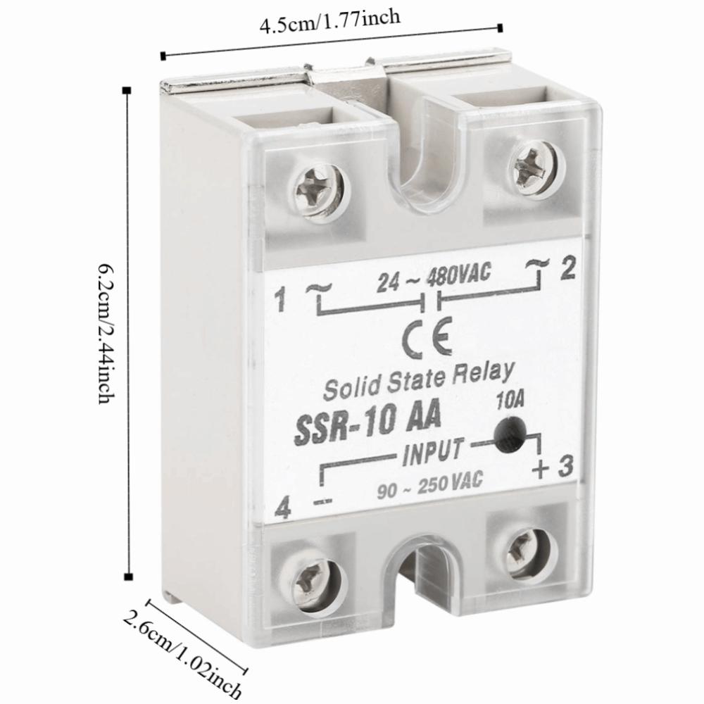 SSR-10 AA Solid State Relay Input 90-250V AC Output 24-480V AC Solid State Relay AC-AC AC-AC Relay Electrical Systems