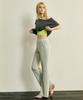 Debiweeo Semi Bootcut Elastic Waist Pants Devi-B0070-Matcha Green