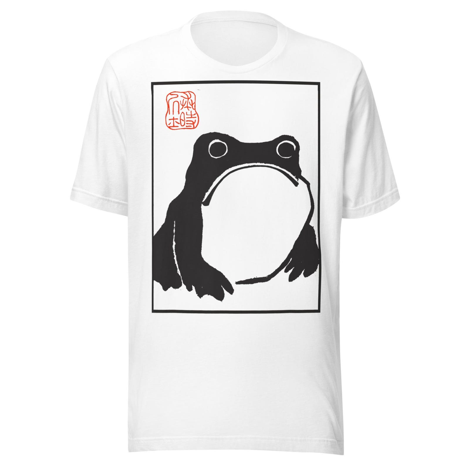 Cottagecore Frog Japanese Grumpy Frog Traditional Art Unisex t-shirt S