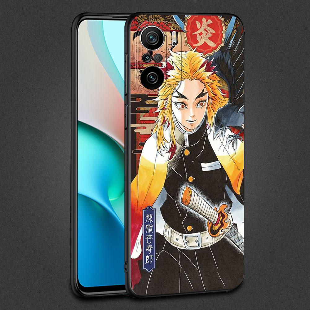 Fall für Xiaomi Redmi Hinweis 11 10 9 8 Pro 12 10C 9S 10S 11S 9A 9T 9C 10A 7 K40 8T Silikon Telefon Abdeckung Dämon Slayer Kunst Fundas