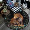 Runder Leoparden-Teppich, Teppich für Wohnzimmer, Schlafzimmer, Sofa, Spielzimmer-Dekor, Rutschfeste Fußmatte