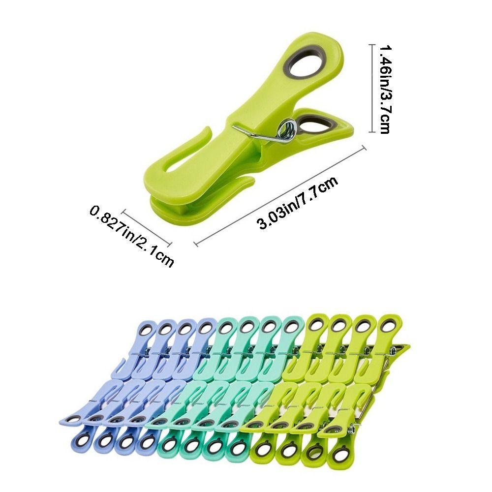 24PCS Heavy-Duty Windproof Clothespins Strong Grip Clothes Clip Durable Clothes Pegs  Drying Quilts