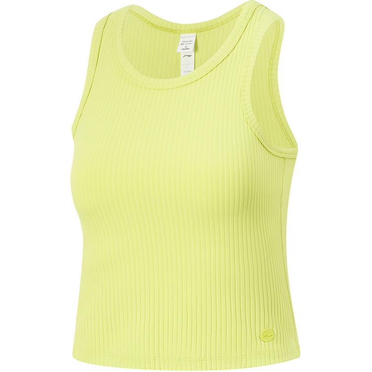 

Li Ning Comfortable Casual Simple Solid Color Round Neck Vest Women tops Yellow-Green AVSU484-6 M