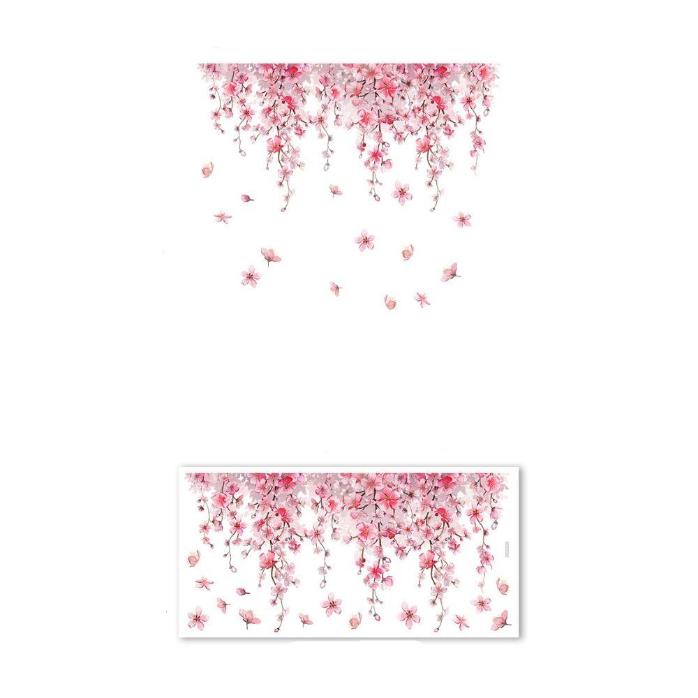 Self-adhesive Flowers Butterfly Wall Stickers Beautiful Background Decor Decals Living Room