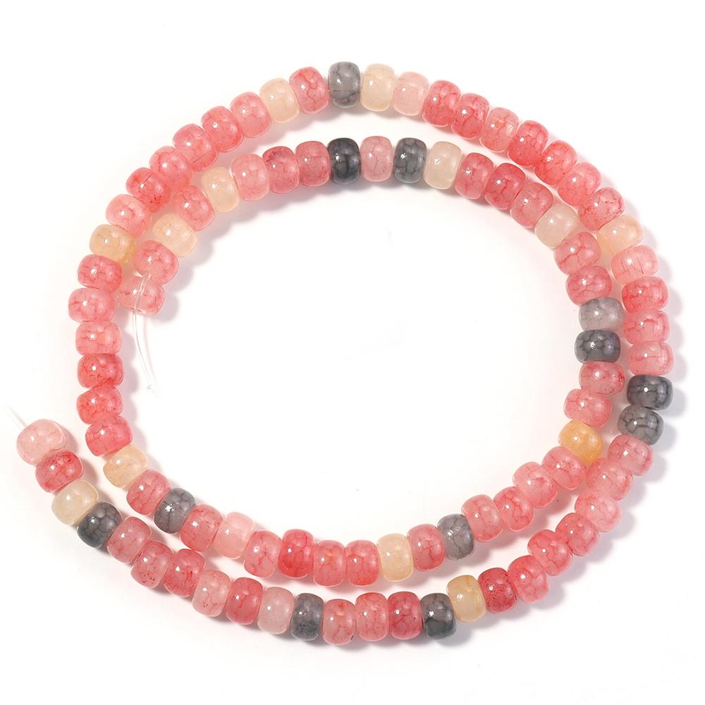 1 Strand Abacus Glass Beads Dual Color Mixed Crack Beads Spacer Beads For DIY Bracelets Keychain Charms Jewelry Making Supplies