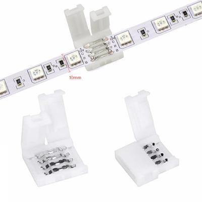 10mm Anschluss RGB LED Bandverbinder 10 Stück/Los 4-polig für SMD 5050 Bandlicht Verlängerungskabel RGB LED Streifen Freies Löten Handgefertigt