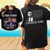 Charlie Kirk T-Shirt, Echter Patriot 1993-2025 Rip Gedenken Amerikanische Flagge Seite T-Shirt