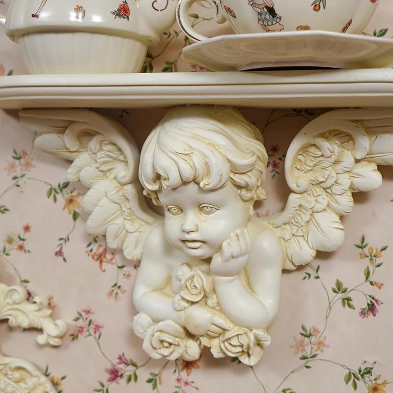 Vintage Ornaments European White Angel Embossed Resin Photo Frame Picture Frame Home Homestay Wall Decoration Pendant Gifts
