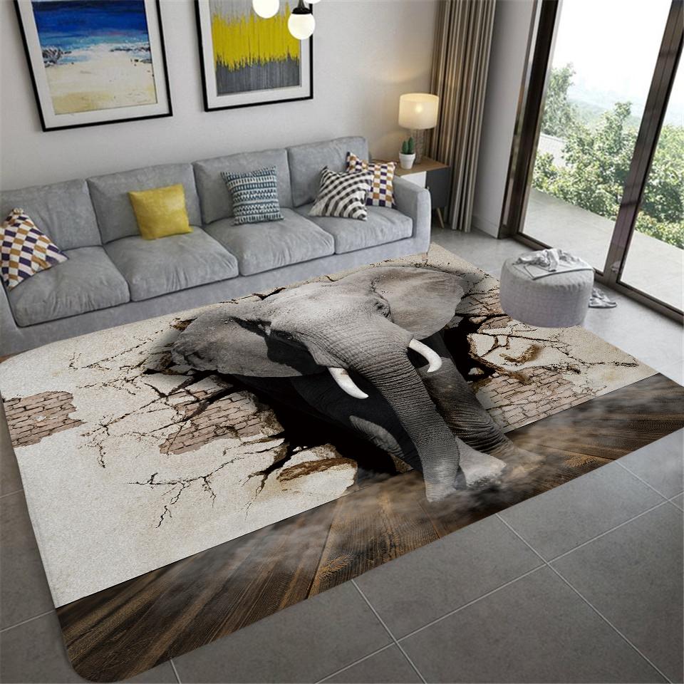 Non-slip children's room crawling floor mat lion art high-end lion print carpet living room bedroom carpet