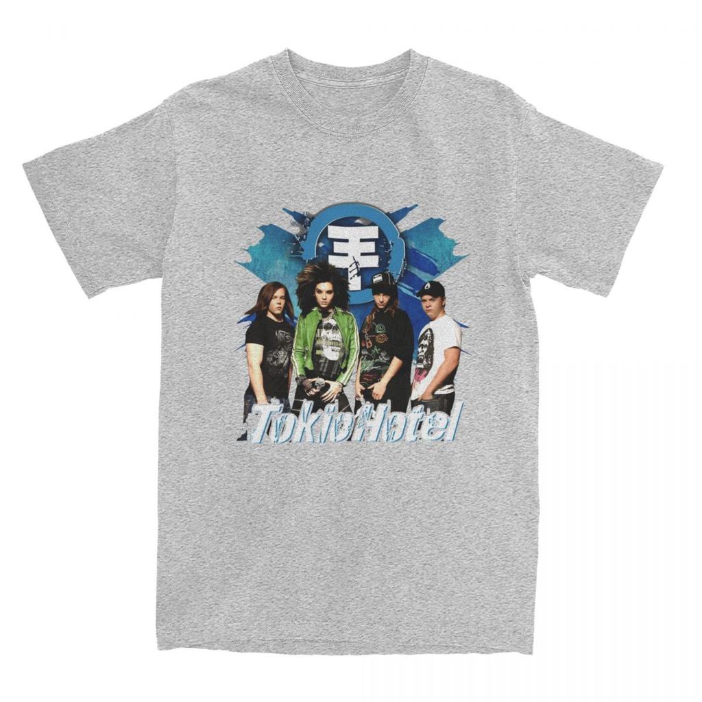 Man TShirt Tokio Hotel TShirts Leisure German Music Band Summer Tee Shirt Vintage Pattern Cotton Tops Plus Size 6XL