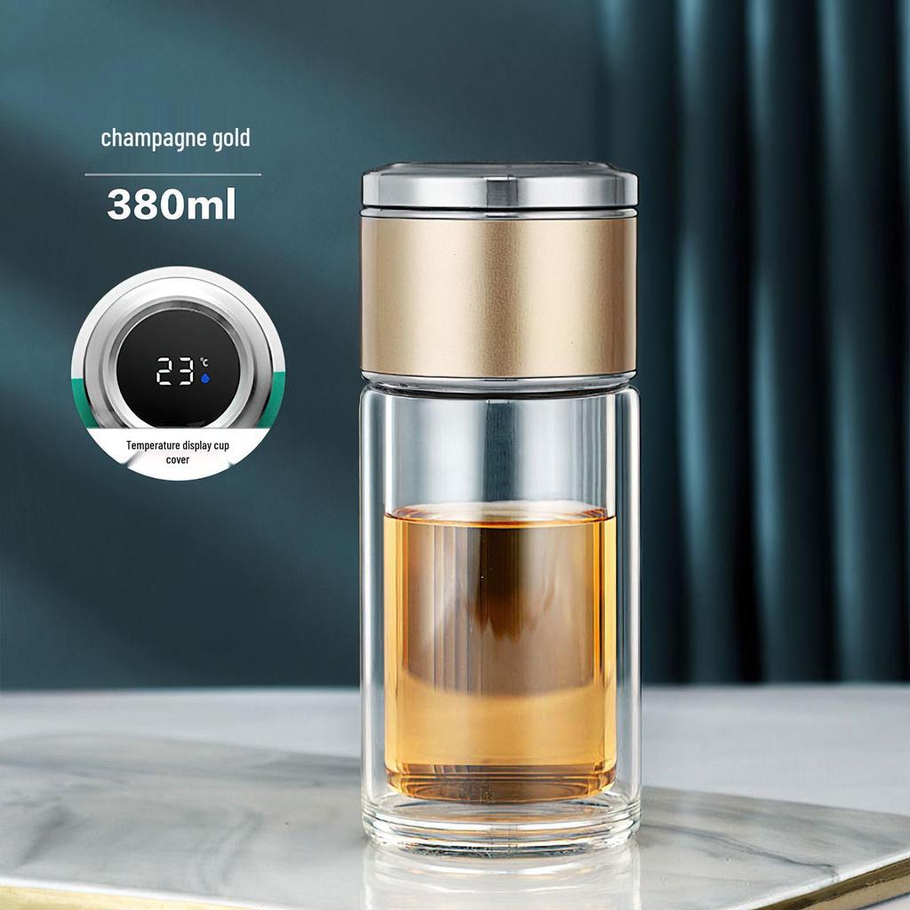 Mini Teacup with Double Layer Insulation and Tea-Water Separation – Portable Travel Glass