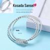 Silver-Plated Star-Studded Women's Bracelet - Fashionable, Elegant, and Versatile Design