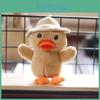 Adorable Yellow Duck Plush Toy With Straw Hat And Soft Short Plush Material