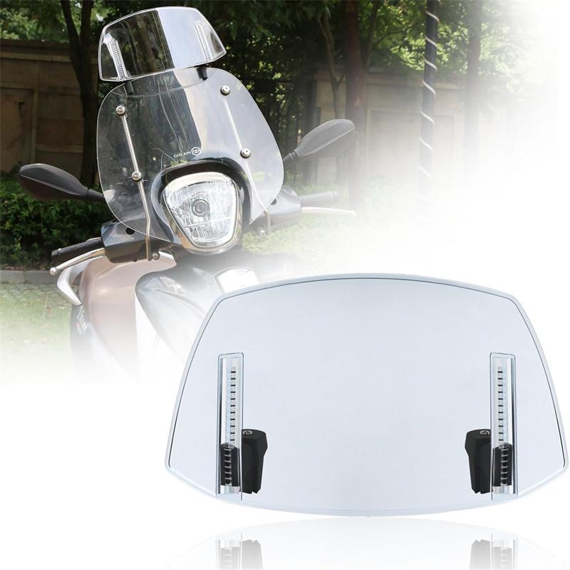 Motorcycle Windshield Extension Windscreen Deflector Adjustable Clip-On Windshield Universal For Most Motorcycle