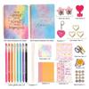 Yousheng Girls Diary Set for Ages 8-12 Kids DIY Stationery Kit with Colored Pens Stickers Tape Journaling Scrapbooking Supplies