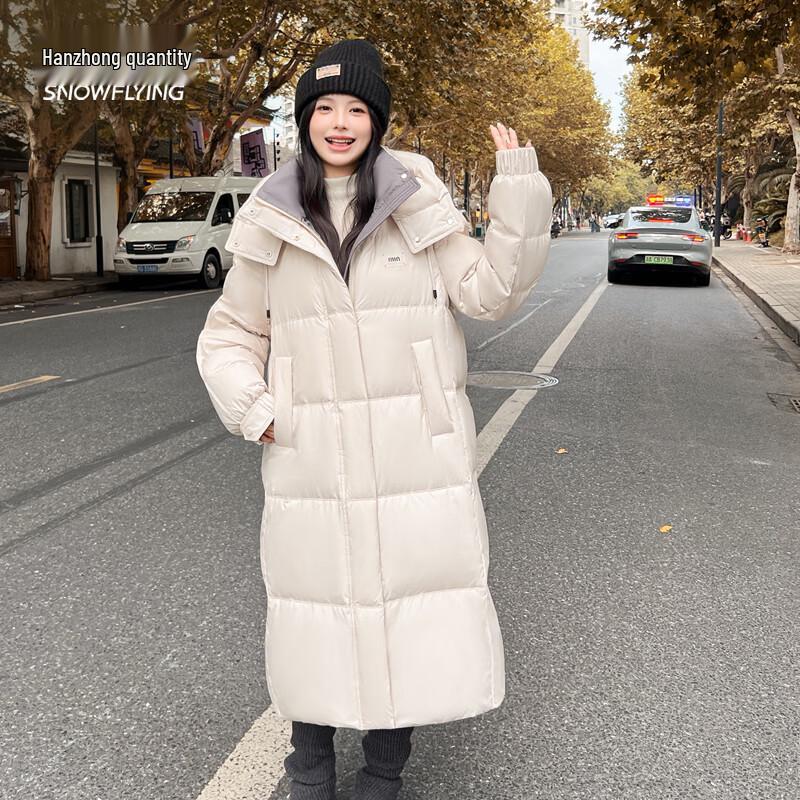 Xue Zhong Fei Women's Mid-Length Hooded Down Jacket