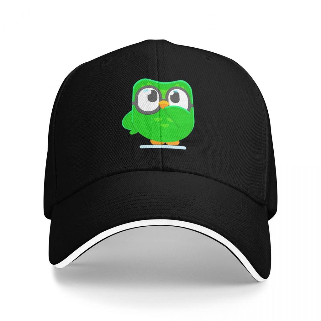 Duolingo Owl Duo Print Baseball Caps Snapback Baseball Hats Breathable Casual Casquette Outdoor Unisex