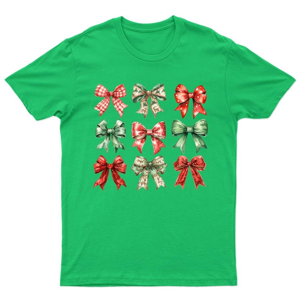 Christmas Bows Festive Holiday TShirt Unisex Gift Retro Seasonal Funny Xmas