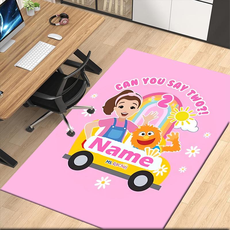 Custom Name Ms. Rachel Printed Carpet, for Office Chair Living Room Bedroom Kitchen Room Decor Gifts.