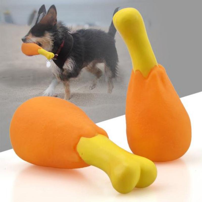 Dog Accessories Chicken Leg Puppy Toy PVC Squeaky Rubber Chicken Leg Pet Dog Toy