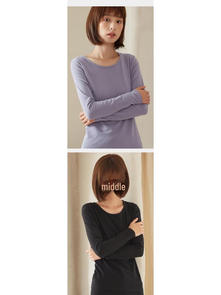 Dámský top s dlouhým rukávem z čisté bavlny v jednobarevném provedení