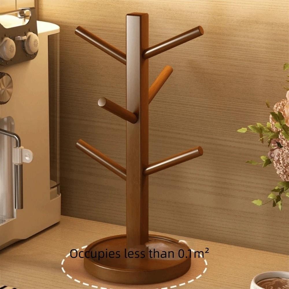 Dekorativer Kompakter Tassenständer Baumform Bambus Kaffeetassenhalter Becher Aufhängbare Display-Ständer Party