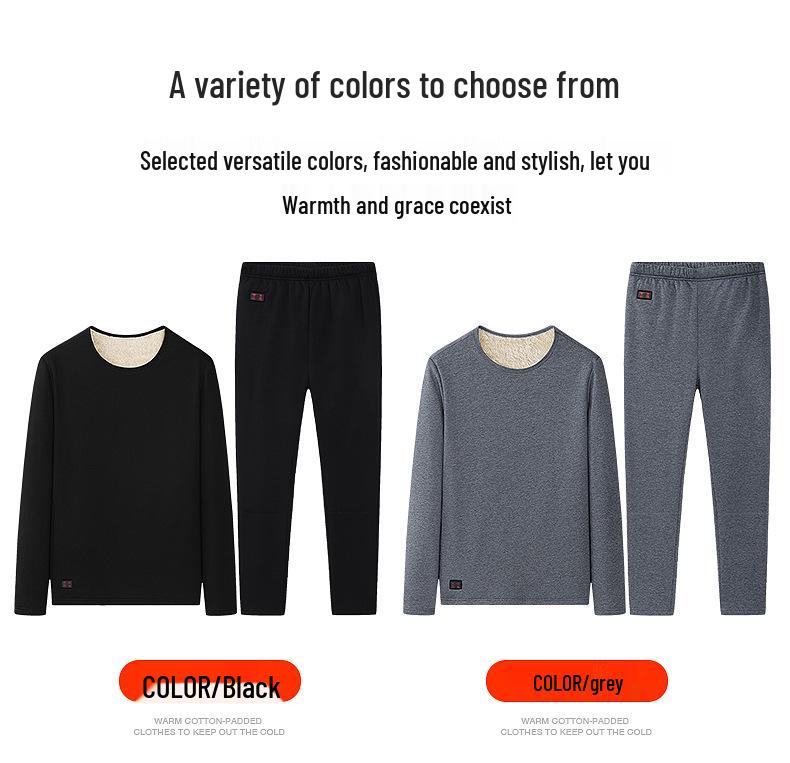 Men's Smart Heated Hoodie & Pants Set - USB Dual Control Carbon Fiber, 18-Zone Warm Cotton Outdoor Wear