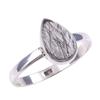 Natural Black Rutile Gemstone Handmade 925 Solid Sterling Silver Ring S.10 m5S36