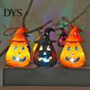 Festive Halloween Lights 12 Pcs LED Pumpkin Lantern, Spooky Hanging Lighted Indoor Night Light with Witch Hat for Outdoor Home Party Decor Lanterns