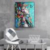 African Black Women Butterfly Graffiti Art Oil Painting Abstract Poster Printing Living Room Wall Art Picture