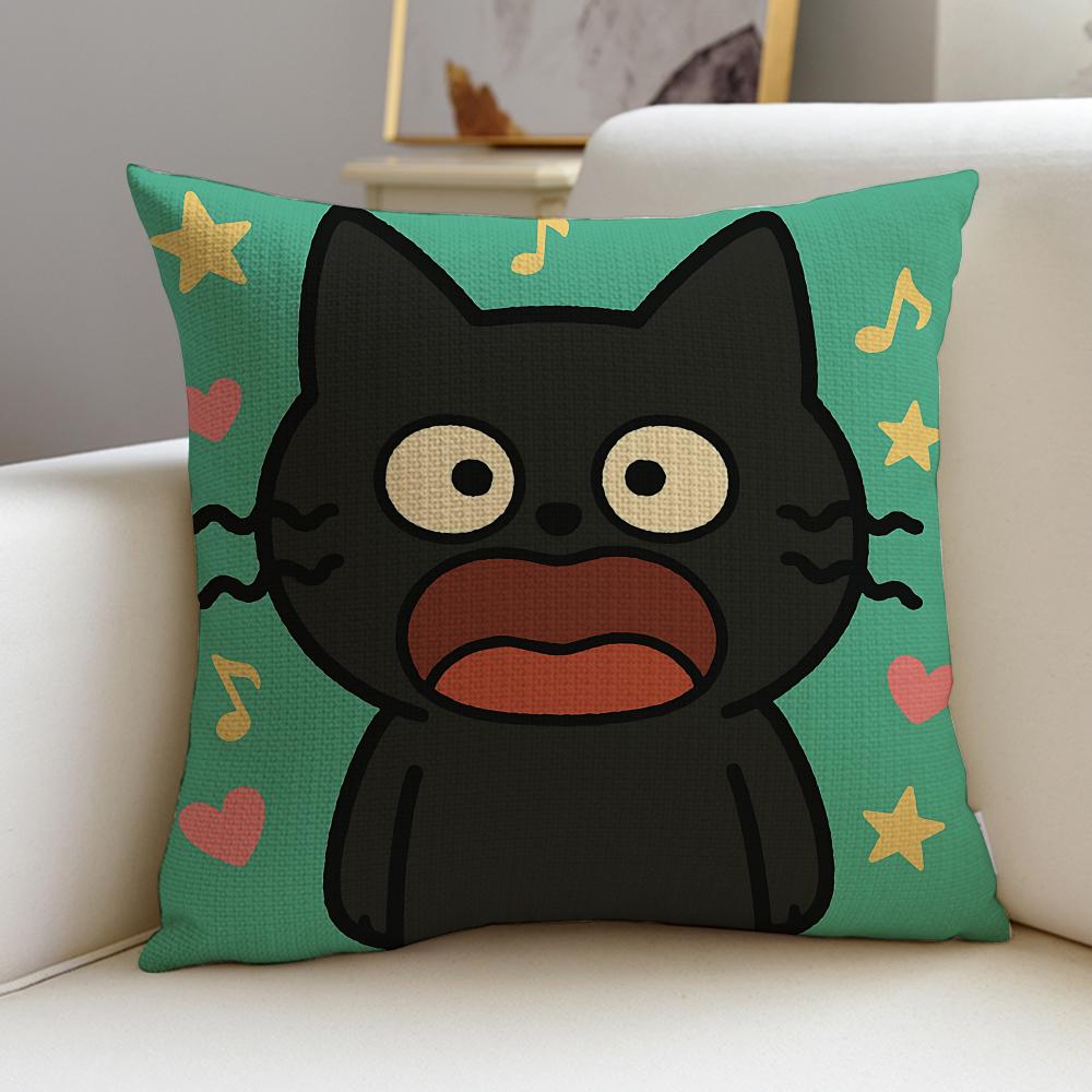 Cute MMeowing catS Cushion Cover Breathable and Skinfriendly Linen Pillowcase Square Removable and Washable Cushion