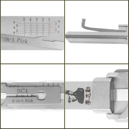 Lishi Original SC1 + KW1 2-in-1 Tool, Multi-Tool Stainless Steel Utility Set Auto Repair Tool Kit