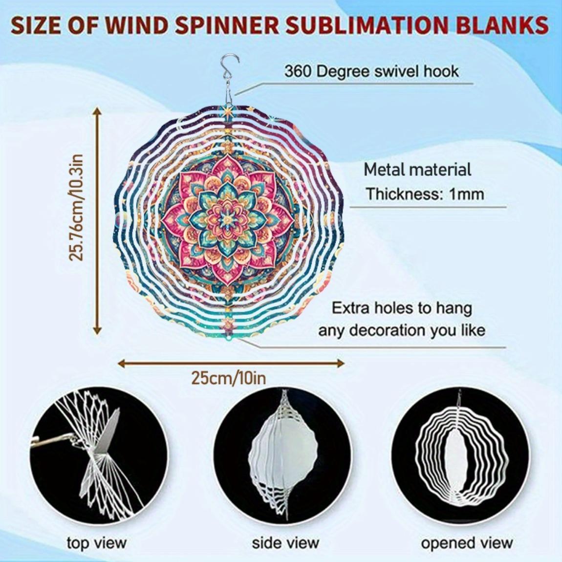 

Космическая мандала, колокольчик ветра для улицы, сада, патио, прочный металлический 3D-арт-декор с вращающимся на 360 градусов крючком, универсальное праздничное украшение