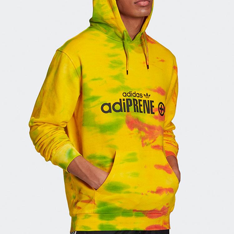 Adidas Originals Logo Print Tie-Dye Hoodie Loose Casual Daily Tops Men Yellow GD6002