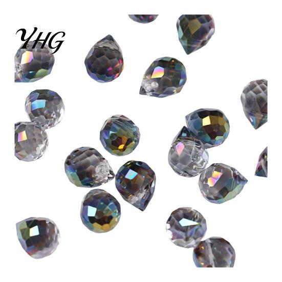 Glass Beads for Jewelry Making Faceted Teardrop Beads, Water Drop Loose Spacer Top Drilled Crystal Vintage Style Sun Catcher, DIY Necklace Bracelet