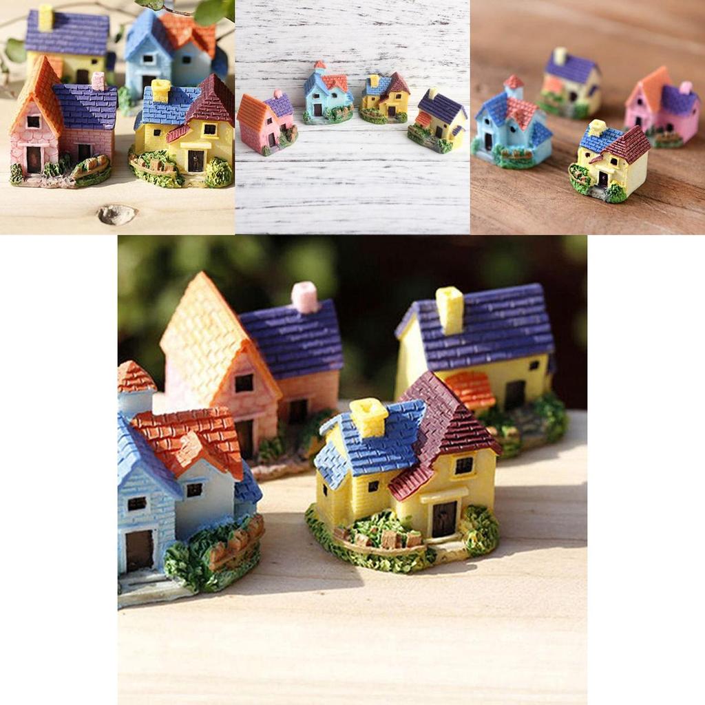 Charming Resin Mini House Villa For Enchanting Micro Landscape Decoration Craft