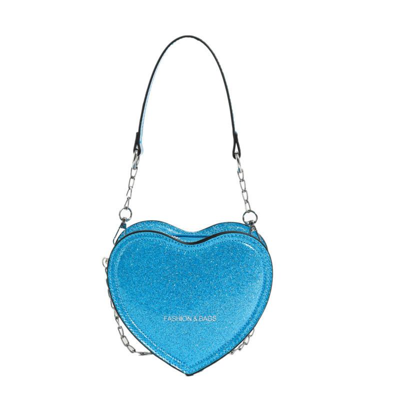 Charming Heart Shaped Childrens Handbag Cute Sequined Crossbody Bag For Kids