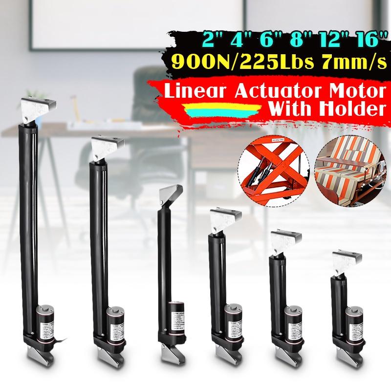 12V DC Linear Actuator 225Lbs 900N  Electric Linear Motor Moving Distance Stroke 50mm 100mm 150mm 200mm 300mm 400mm Black