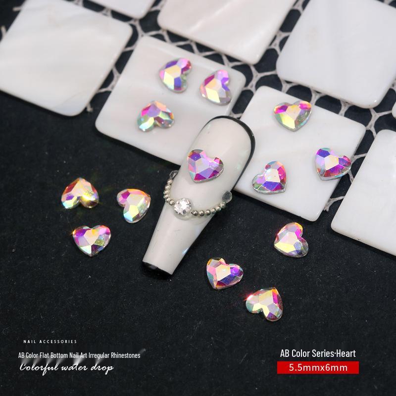 Pietre Nail Art: Diamante de sticlă AB irizate, Accente colorate cu fund plat pentru manichiuri