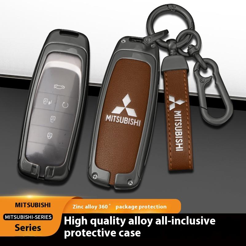 For Mitsubishi Outlander Pajero L200 Triton Colt Lancer Ex Evolution X Ralliart Asx Car Zinc Alloy Key Case Bag Metal Key Shell