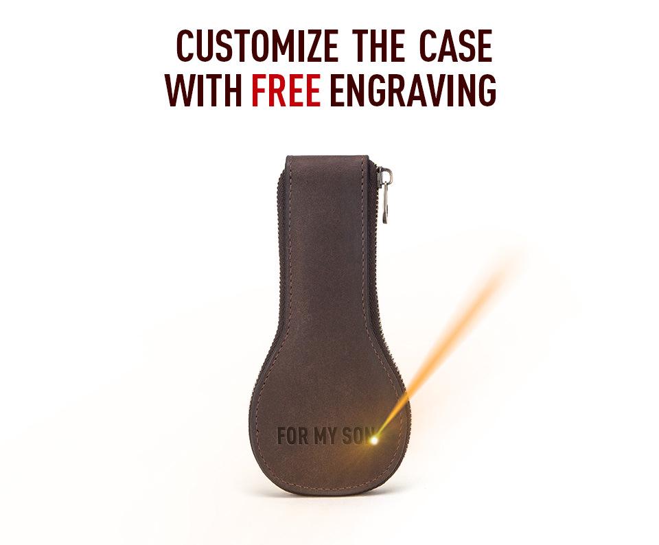 Vintage Crazy Horse Leather Family Watch Storage Box - High-End Genuine Leather Zipper Case