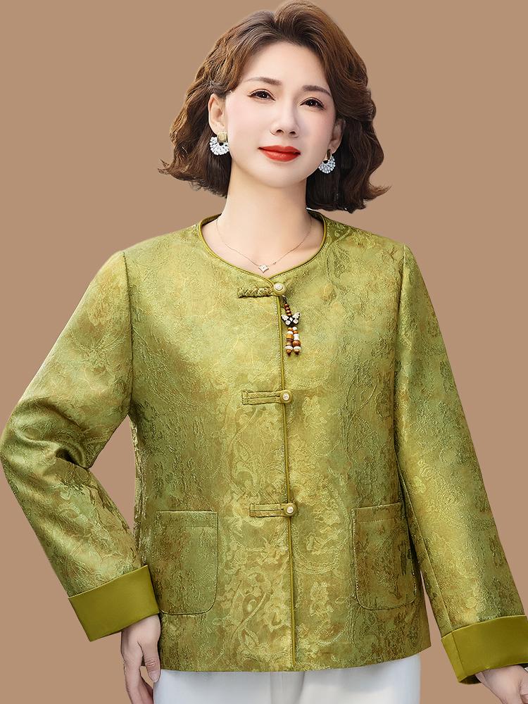 2026 Spring and Autumn Jacquard Jacket for Middle-Aged and Elderly Women - New Chinese Style