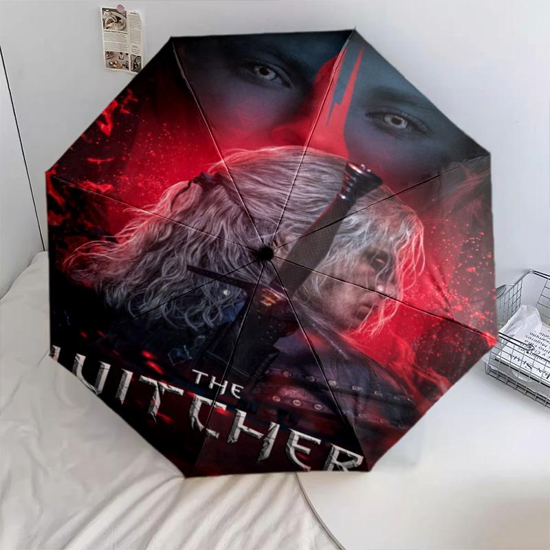 Witcher Trilogy Automatic Umbrella - Suitable Travel Outdoor Portable Umbrella Birthday Gift Daily Essentials