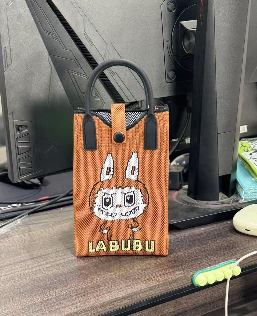 Labubu niedliche gestrickte Umhängetasche Geldbörse Handtasche