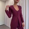 Elegant Womens 2-Piece Suit Set Blazer Trousers Office Wear