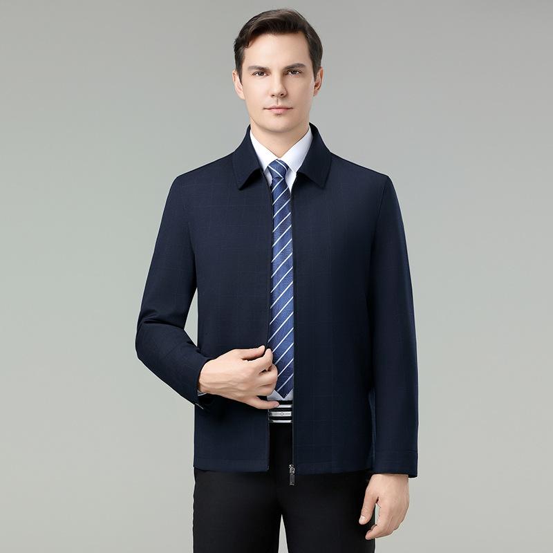 2026 Men's Wool Jacket: Spring/Autumn Casual Business Wear for Middle-aged Dads