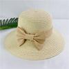 Straw hat lady summer bow seaside summer versatile sun hat breathable hat beach hat