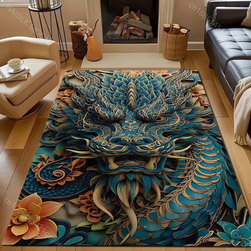 New To The Mysterious Dragon Totem Printed Carpet! Anti-slip Sound Insulation, Living Room Bedroom Entrance Door Mat Sofa Rugs