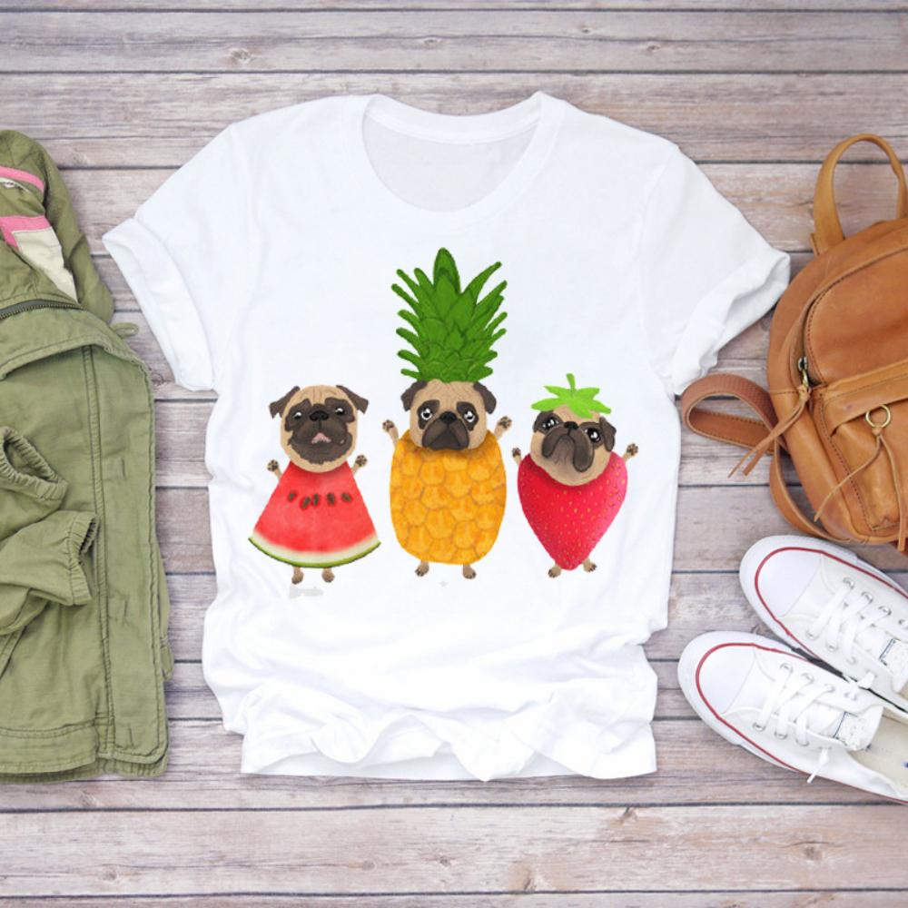 Colored Cartoon Fruit Tshirts  Avocado and Pineapple Tshirts Plussize Casual Tshirt Daily Streetwear Women Casual Tops